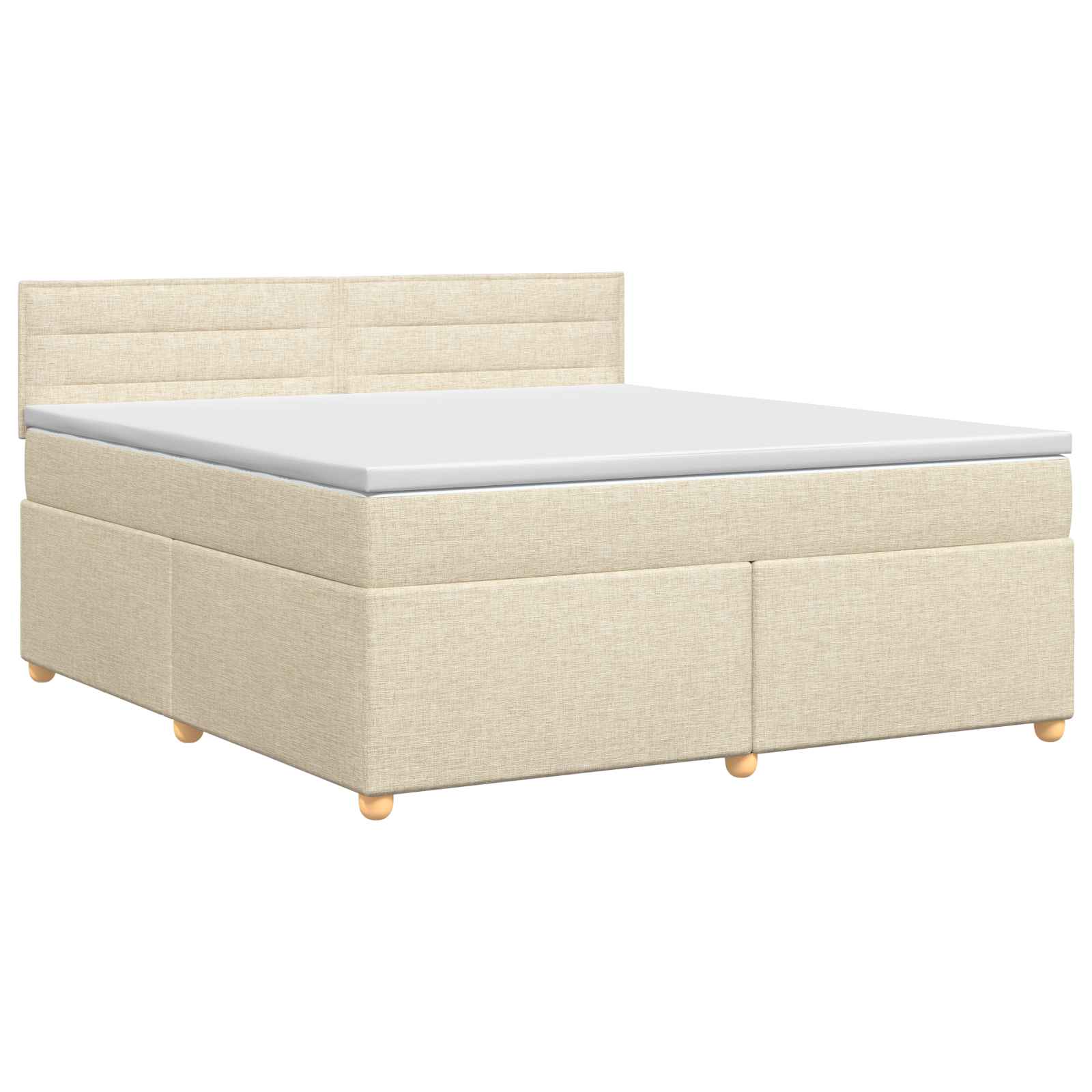 Lit boxspring avec matelas Crème 140 x 190 cm Tissu - XIOS