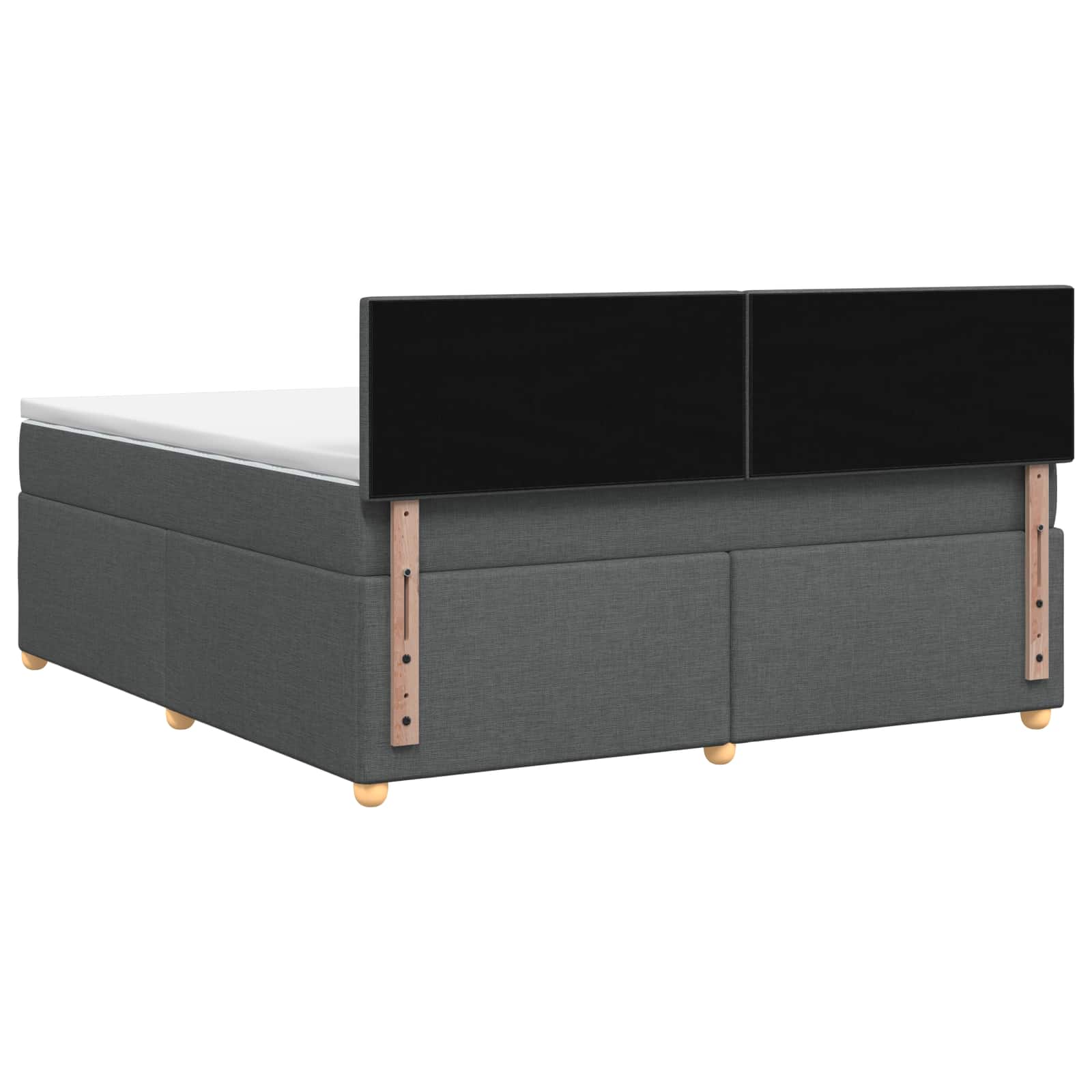 Lit boxspring avec matelas Gris foncé 140 x 190 cm Tissu