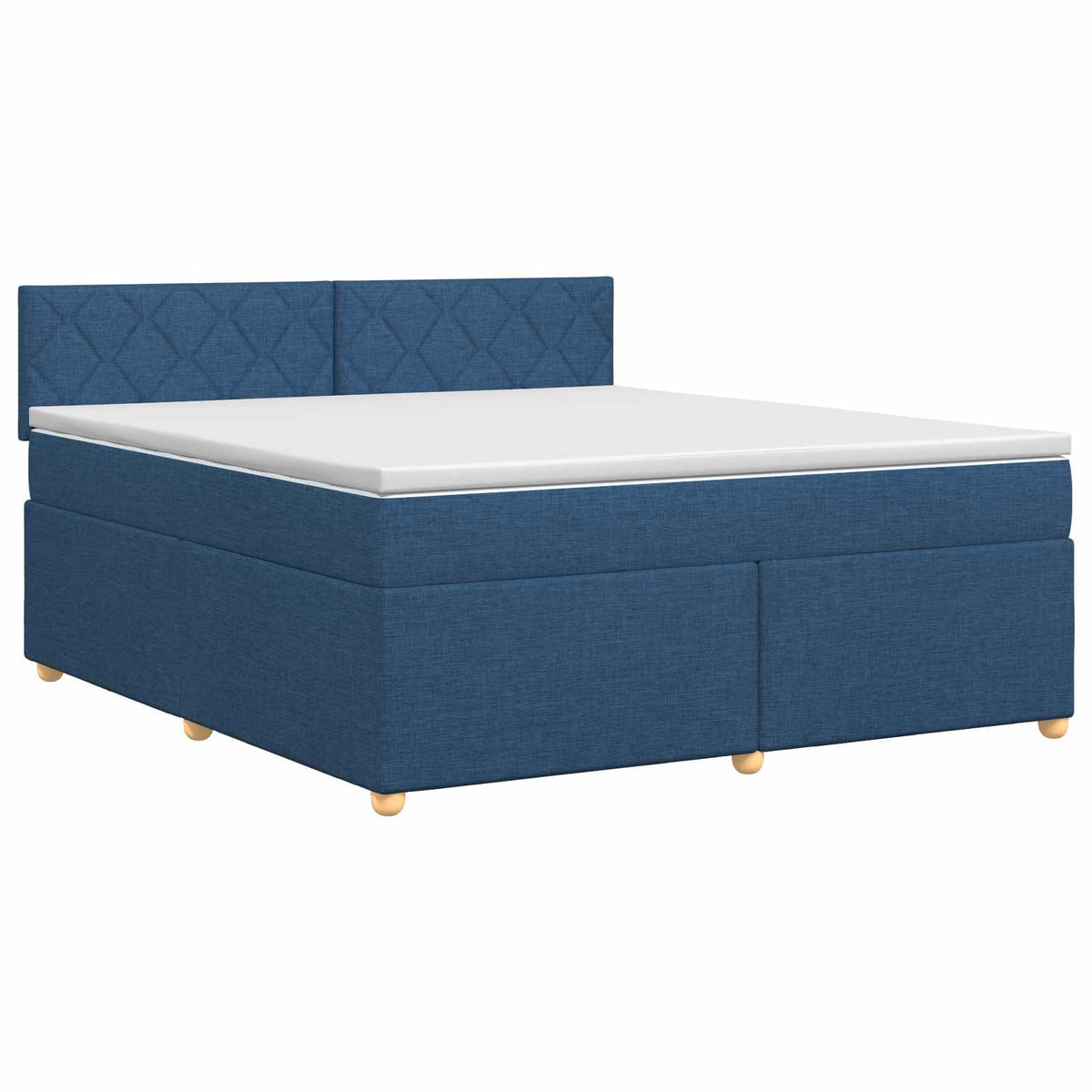 Lit boxspring avec matelas Bleu 140 x 190 cm Tissu