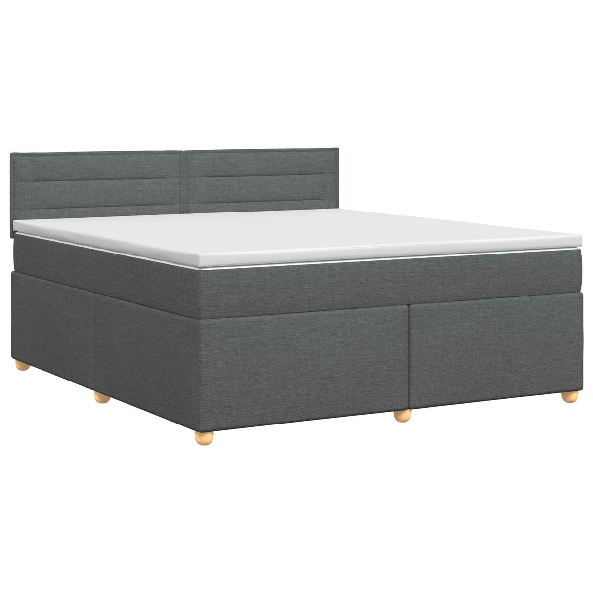 Lit boxspring avec matelas Gris foncé 140 x 200 cm Tissu