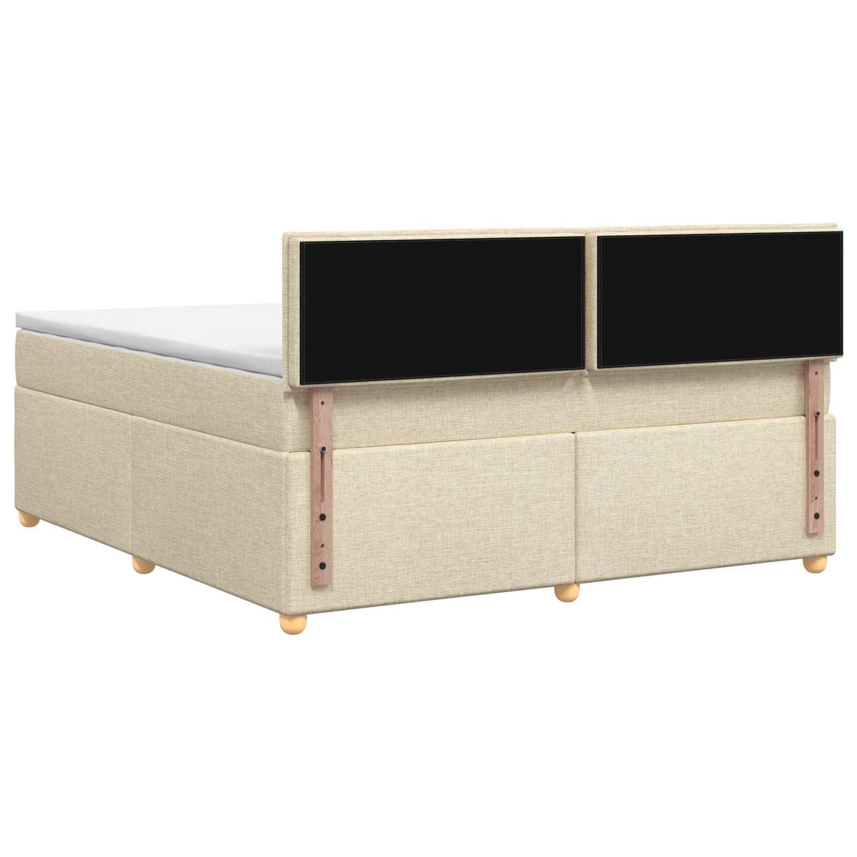 Lit boxspring avec matelas Crème 140 x 200 cm Tissu