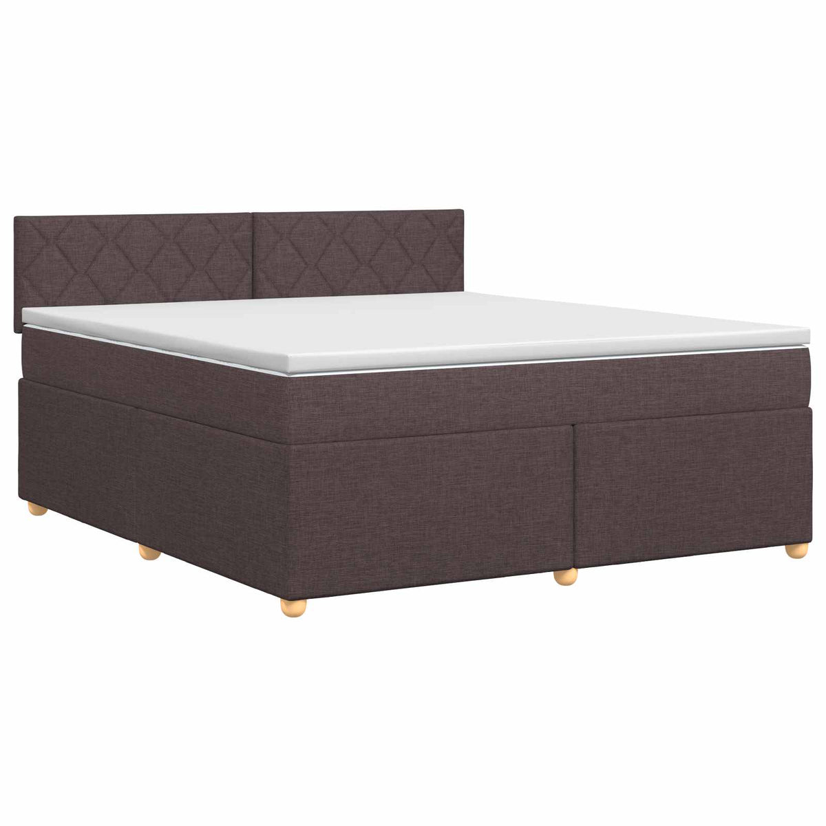 Lit boxspring avec matelas Marron foncé 140 x 200 cm Tissu