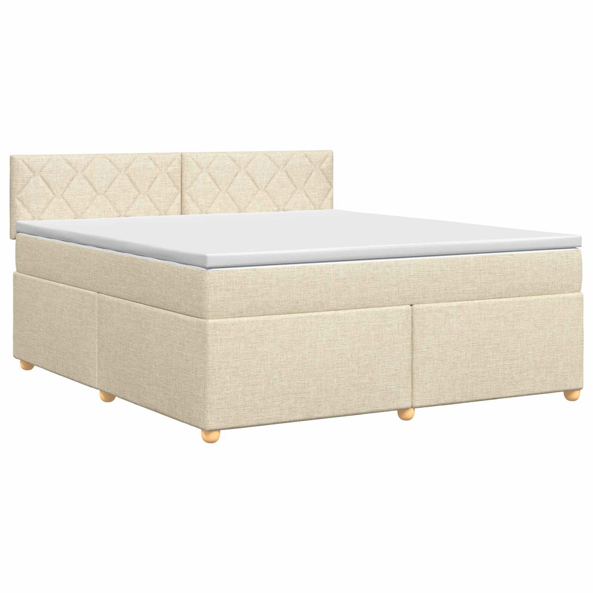 Lit boxspring avec matelas Crème 140 x 200 cm Tissu
