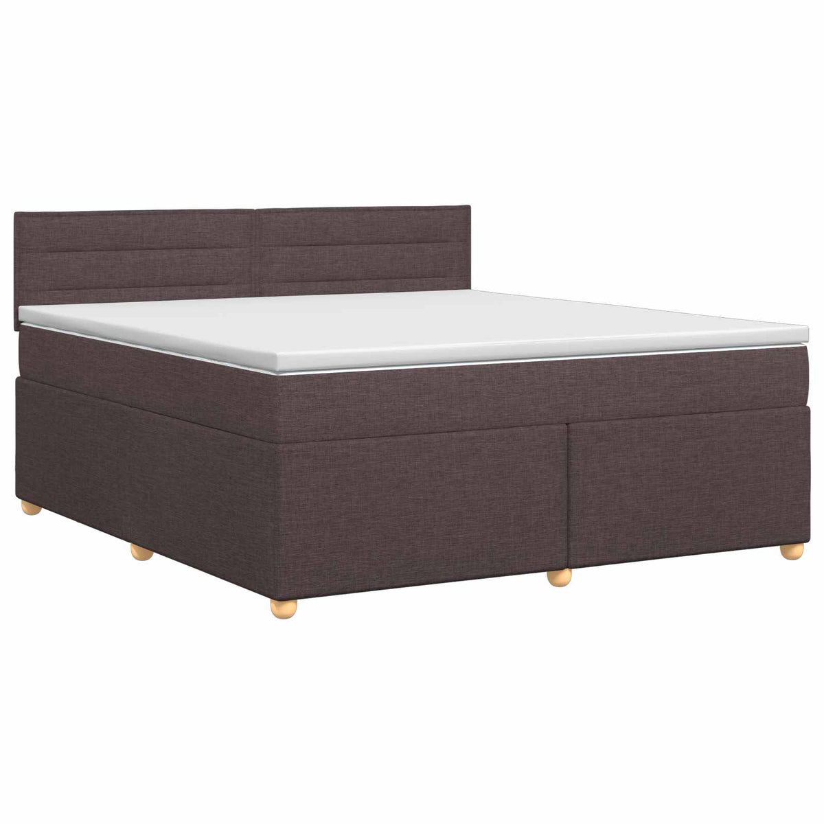 Lit boxspring avec matelas Marron foncé 160 x 200 cm Tissu