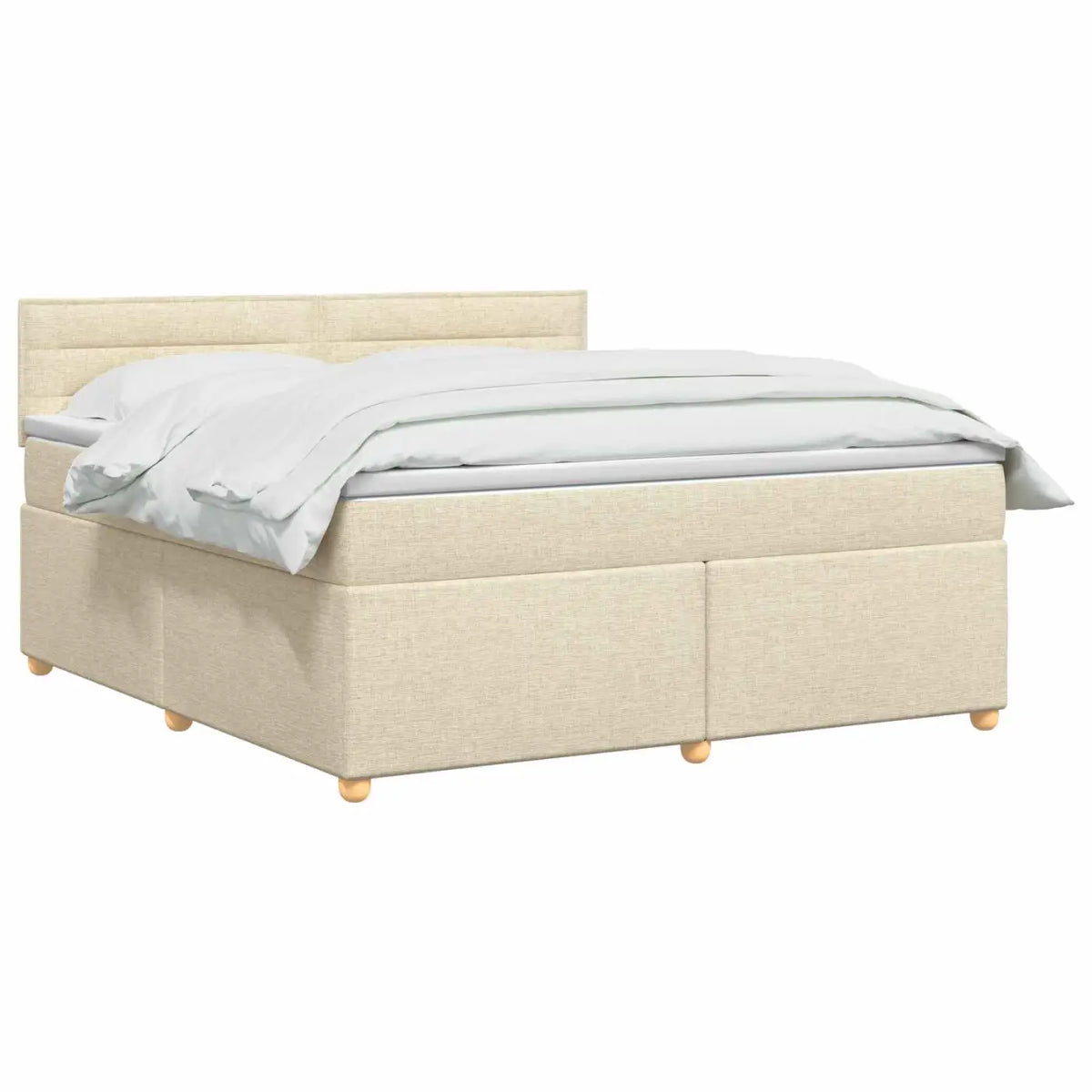 Lit boxspring avec matelas Crème 160 x 200 cm Tissu - XIOS