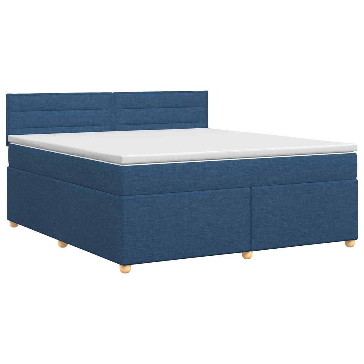 Lit boxspring avec matelas Bleu 160 x 200 cm Tissu