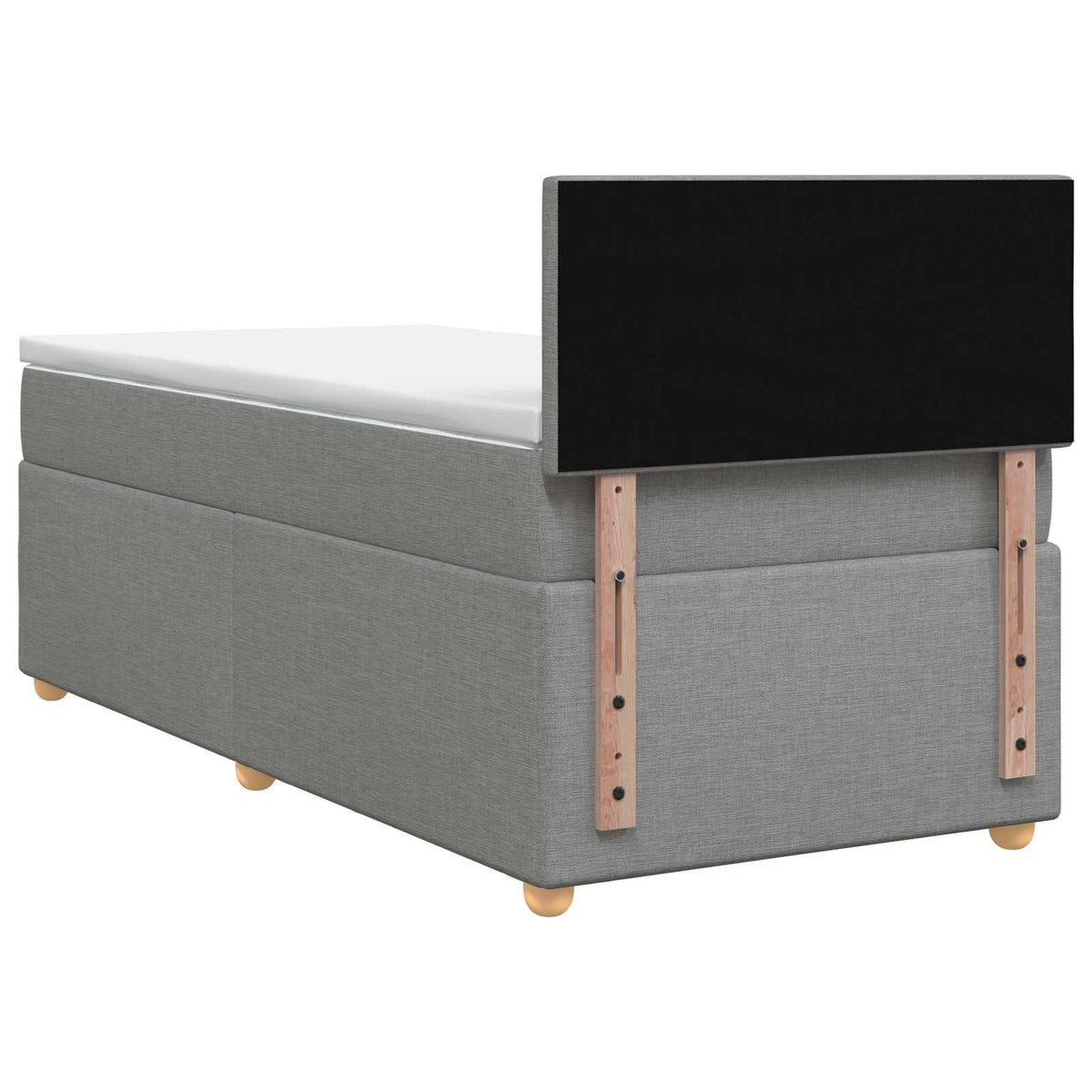 Lit boxspring avec matelas Gris clair 90 x 190 cm Tissu