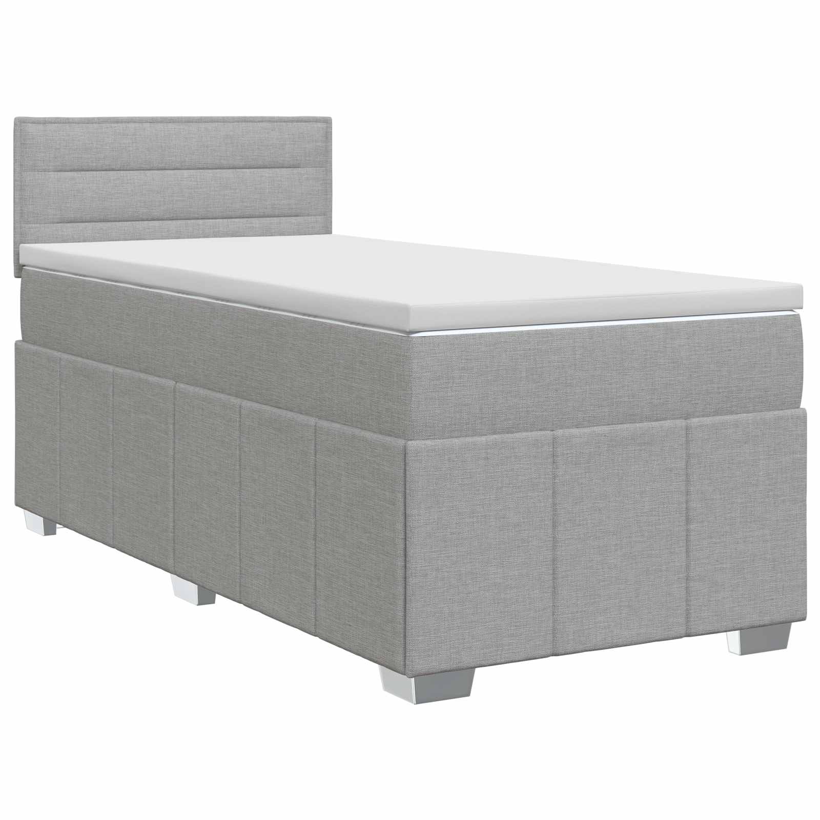 Lit boxspring avec matelas Gris clair 80 x 200 cm Tissu