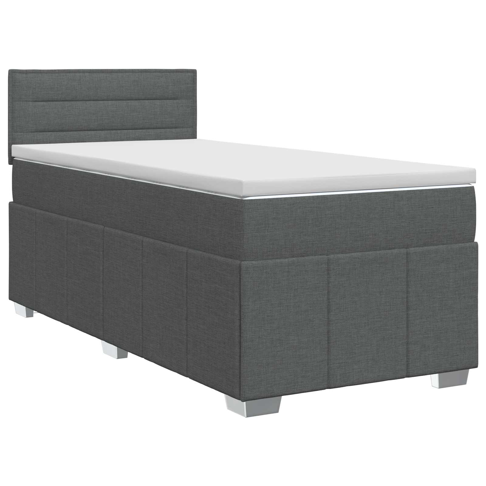 Lit boxspring avec matelas Gris foncé 90 x 200 cm Tissu - XIOS