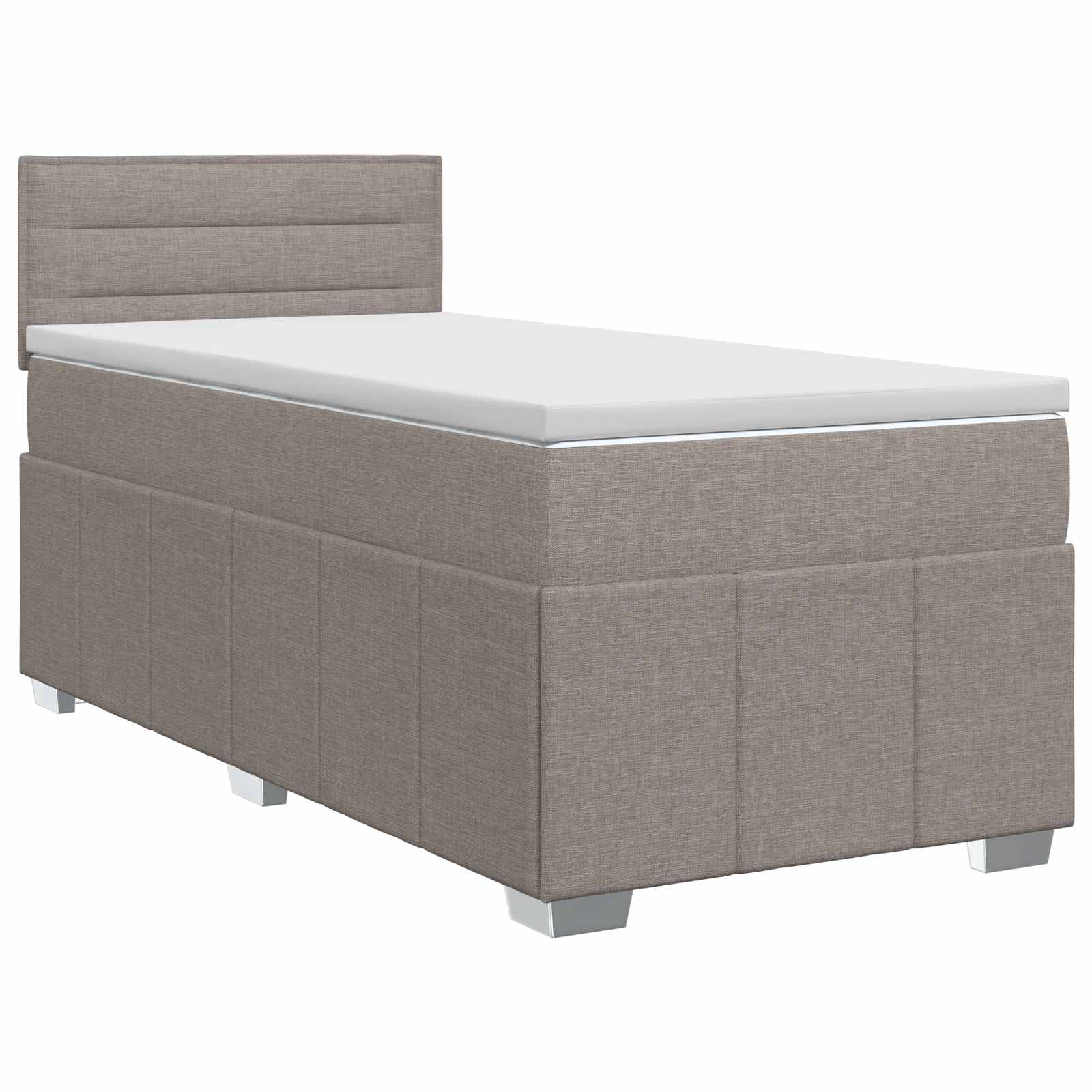 Lit boxspring avec matelas Taupe 90 x 200 cm Tissu - XIOS