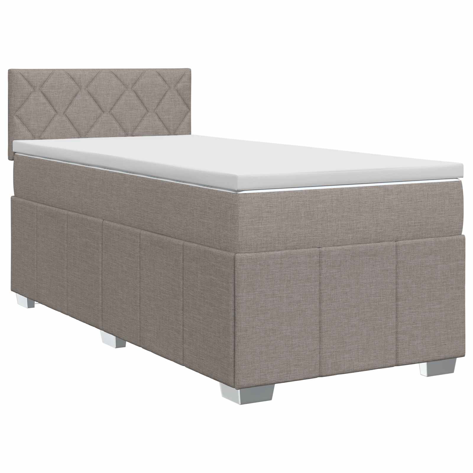 Lit boxspring avec matelas Taupe 90 x 200 cm Tissu