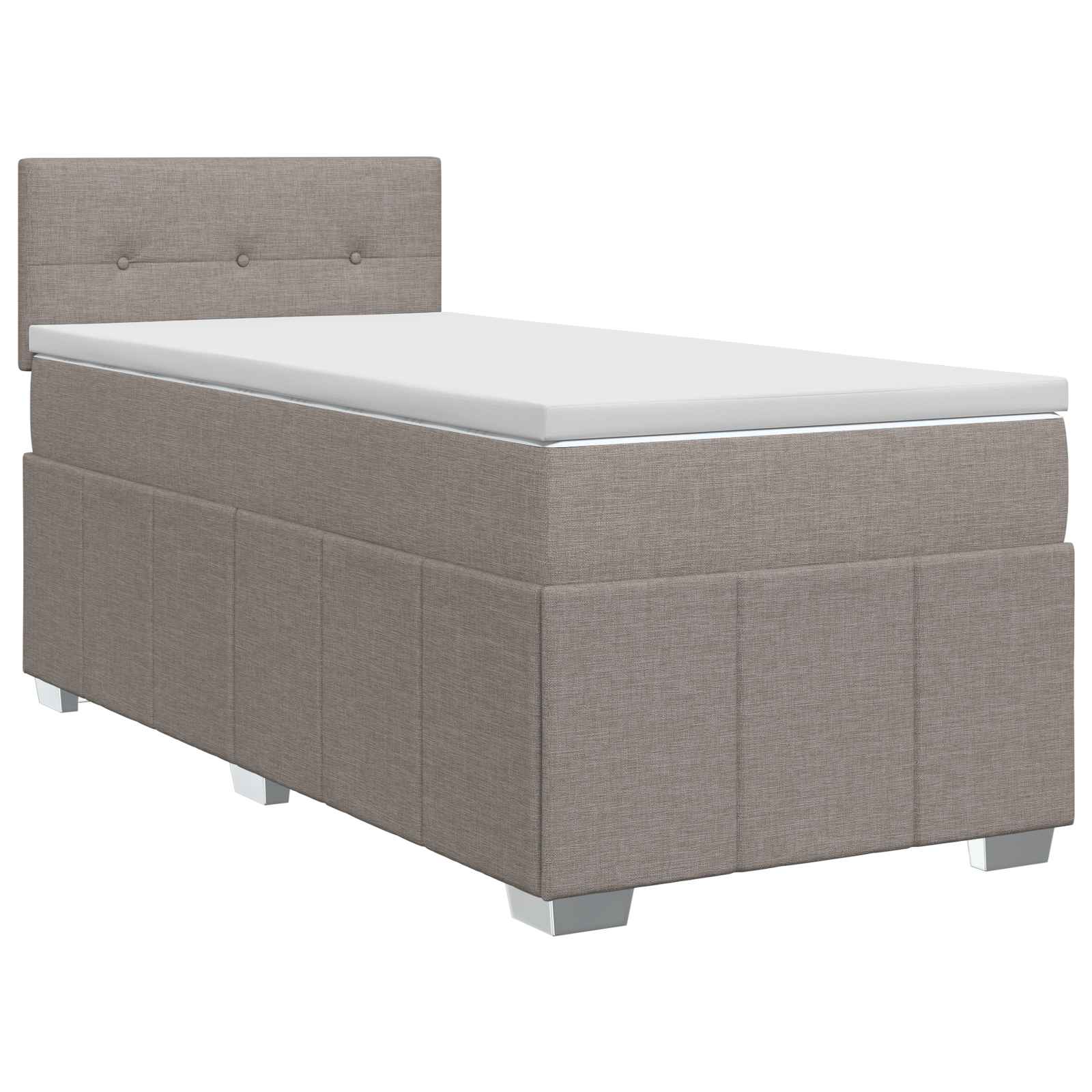 Lit boxspring avec matelas Taupe 100 x 200 cm Tissu