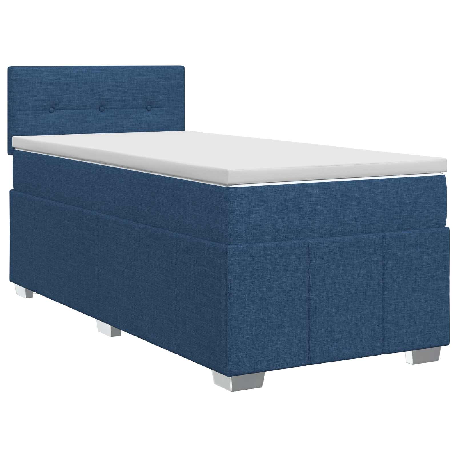 Lit boxspring avec matelas Bleu 100 x 200 cm Tissu