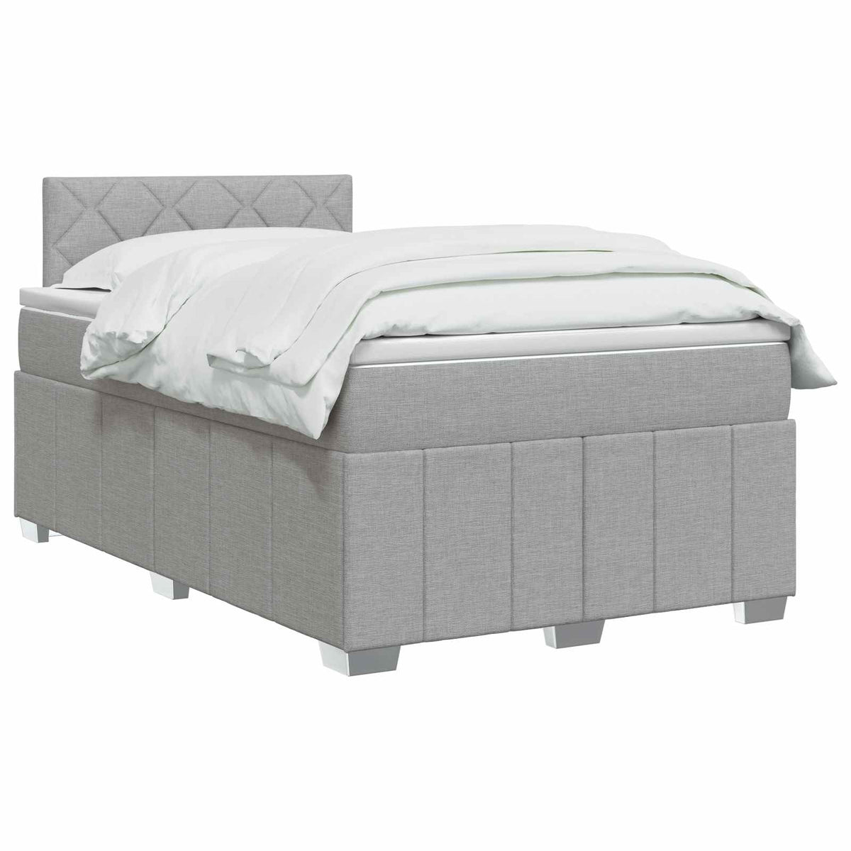 Lit boxspring avec matelas Gris clair 120 x 190 cm Tissu