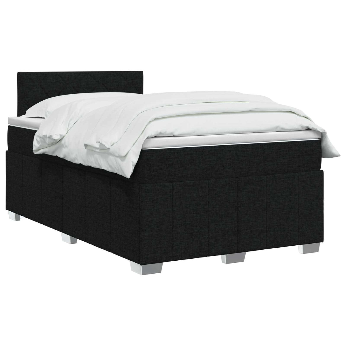 Lit boxspring avec matelas Noir 120 x 190 cm Tissu