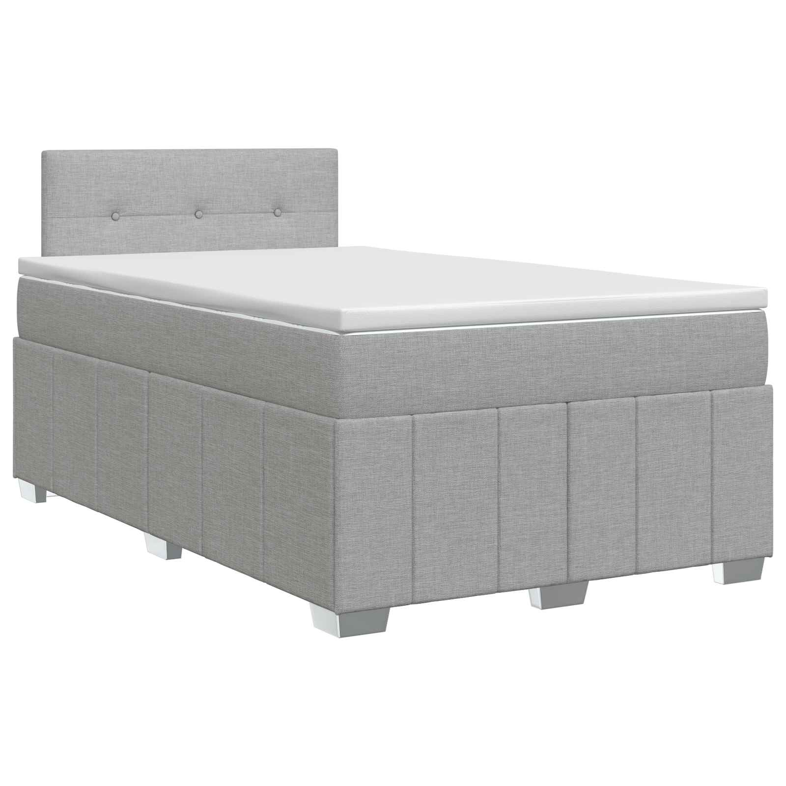 Lit boxspring avec matelas Gris clair 120 x 200 cm Tissu
