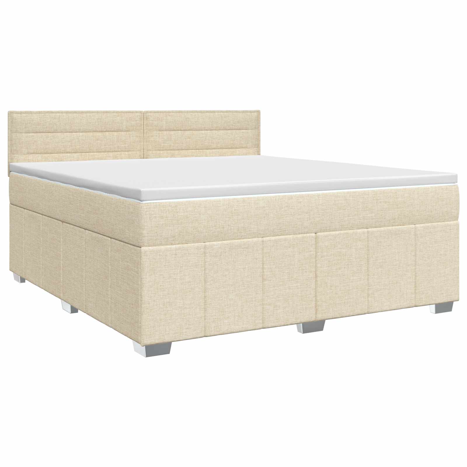 Lit boxspring avec matelas Crème 140 x 190 cm Tissu