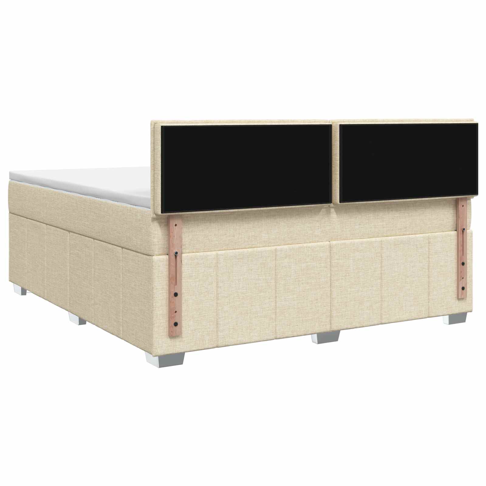 Lit boxspring avec matelas Crème 140 x 190 cm Tissu