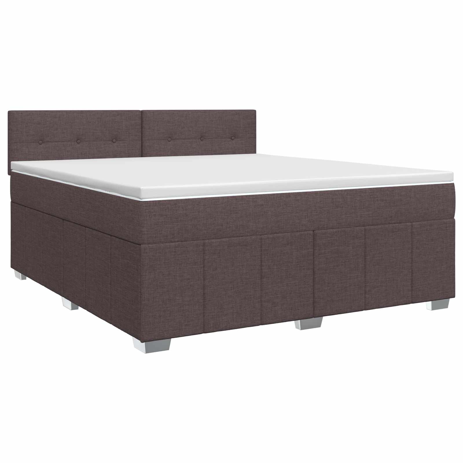 Lit boxspring avec matelas Marron foncé 140 x 190 cm Tissu