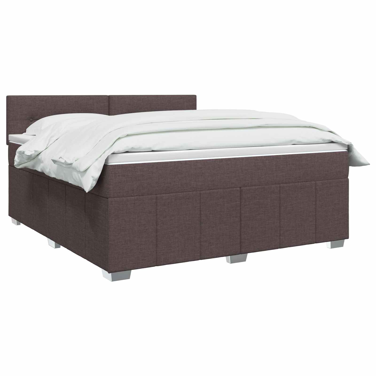 Lit boxspring avec matelas Marron foncé 140 x 190 cm Tissu