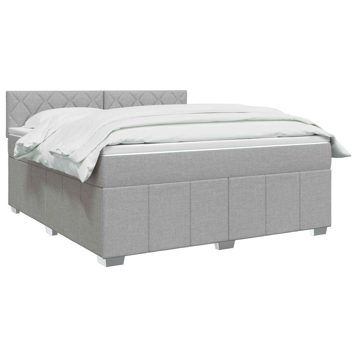 Lit boxspring avec matelas Gris clair 140 x 190 cm Tissu