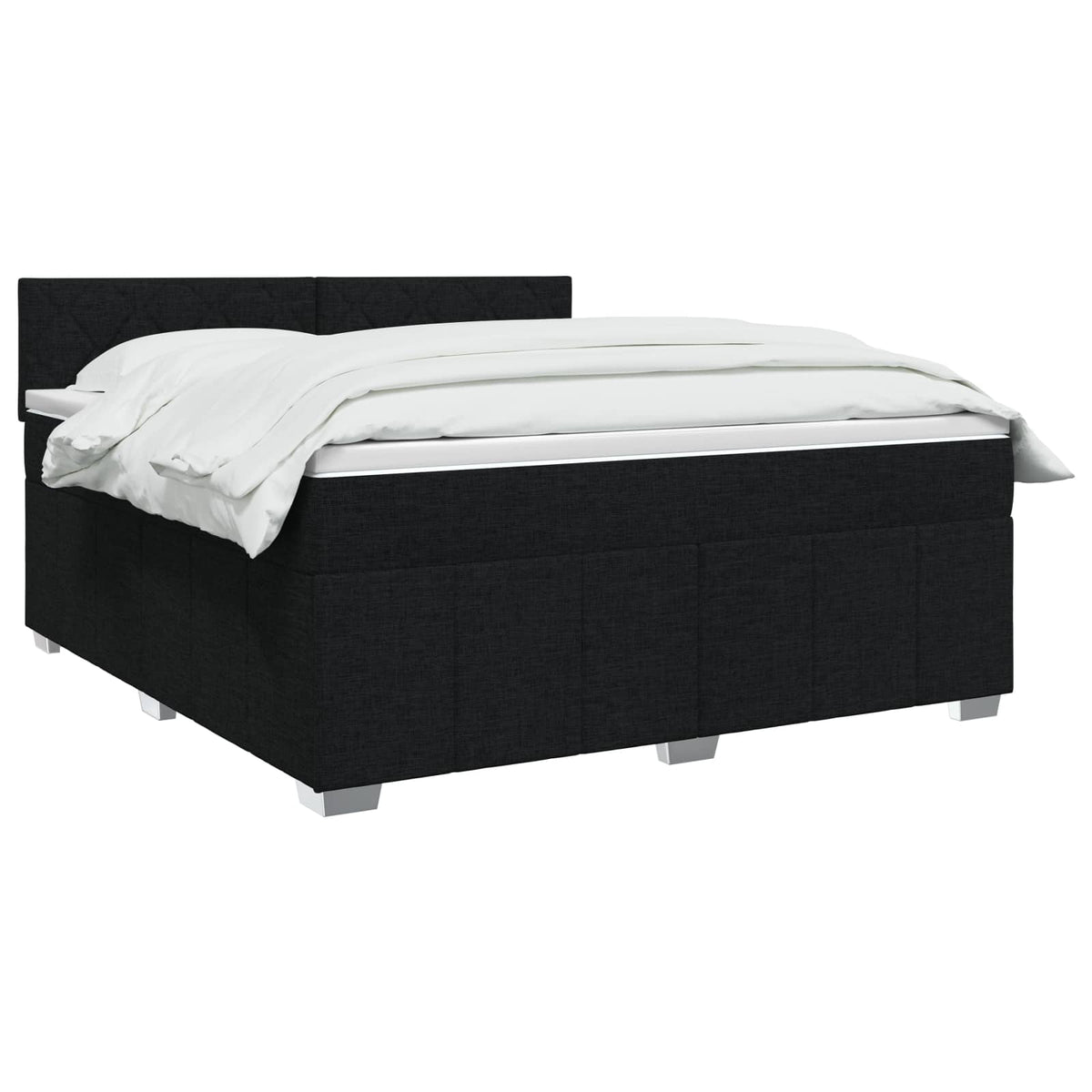 Lit boxspring avec matelas Noir 140 x 190 cm Tissu