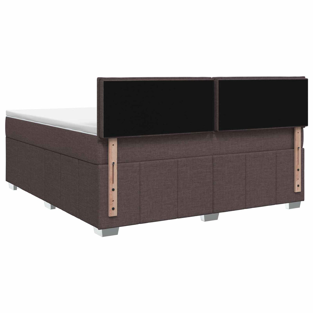 Lit boxspring avec matelas Marron foncé 140 x 200 cm Tissu