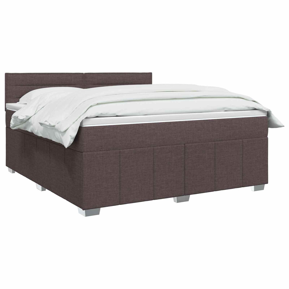 Lit boxspring avec matelas Marron foncé 140 x 200 cm Tissu