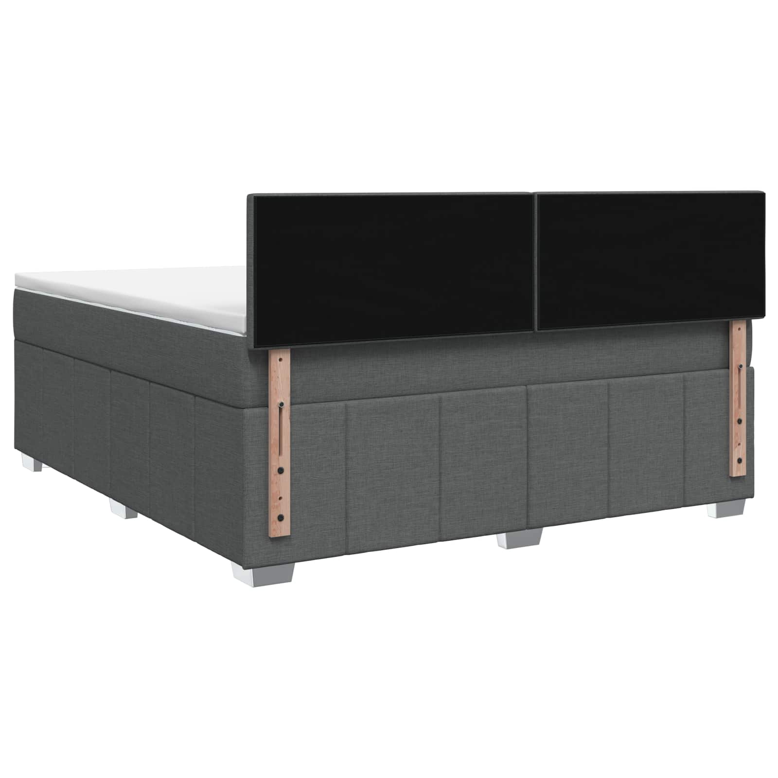 Lit boxspring avec matelas Gris foncé 140 x 200 cm Tissu - XIOS