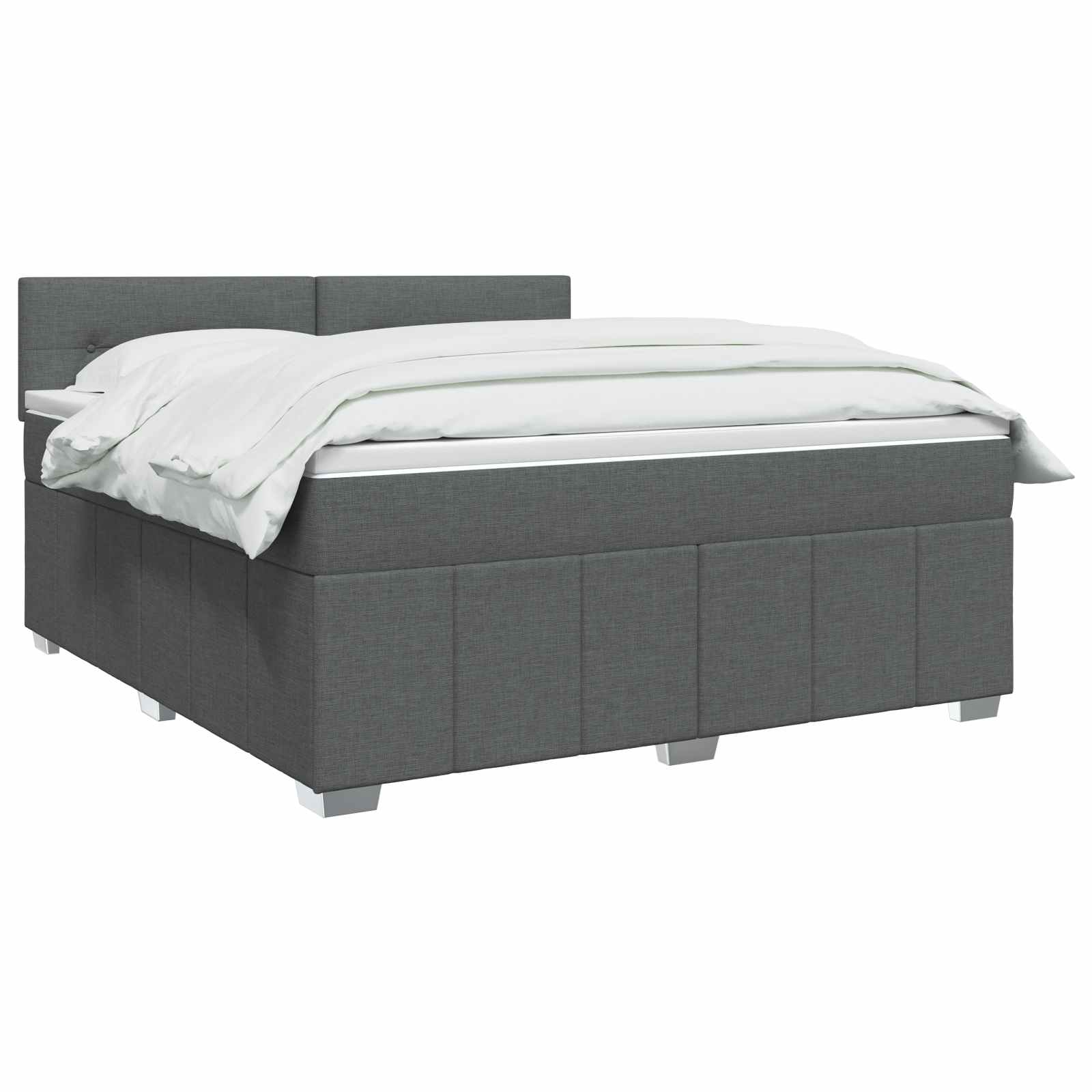 Lit boxspring avec matelas Gris foncé 140 x 200 cm Tissu - XIOS