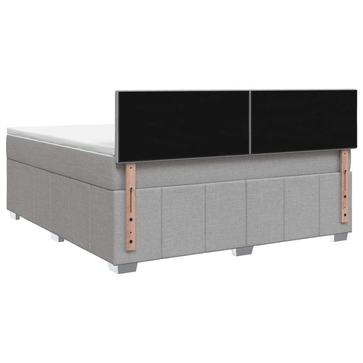Lit boxspring avec matelas Gris clair 140 x 200 cm Tissu