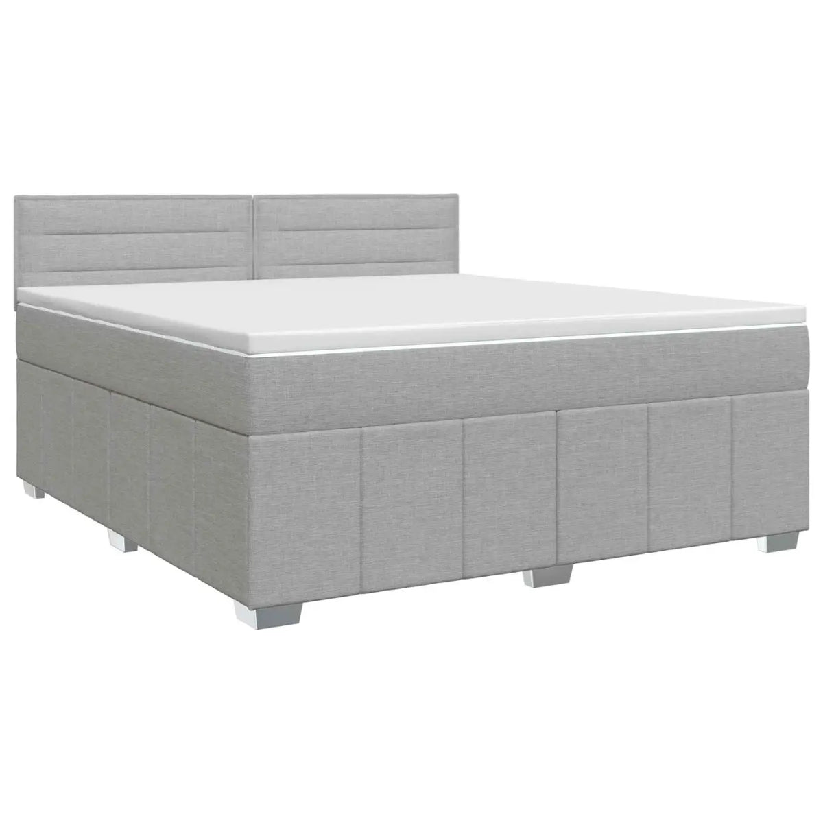 Lit boxspring avec matelas Gris clair 160 x 200 cm Tissu - XIOS