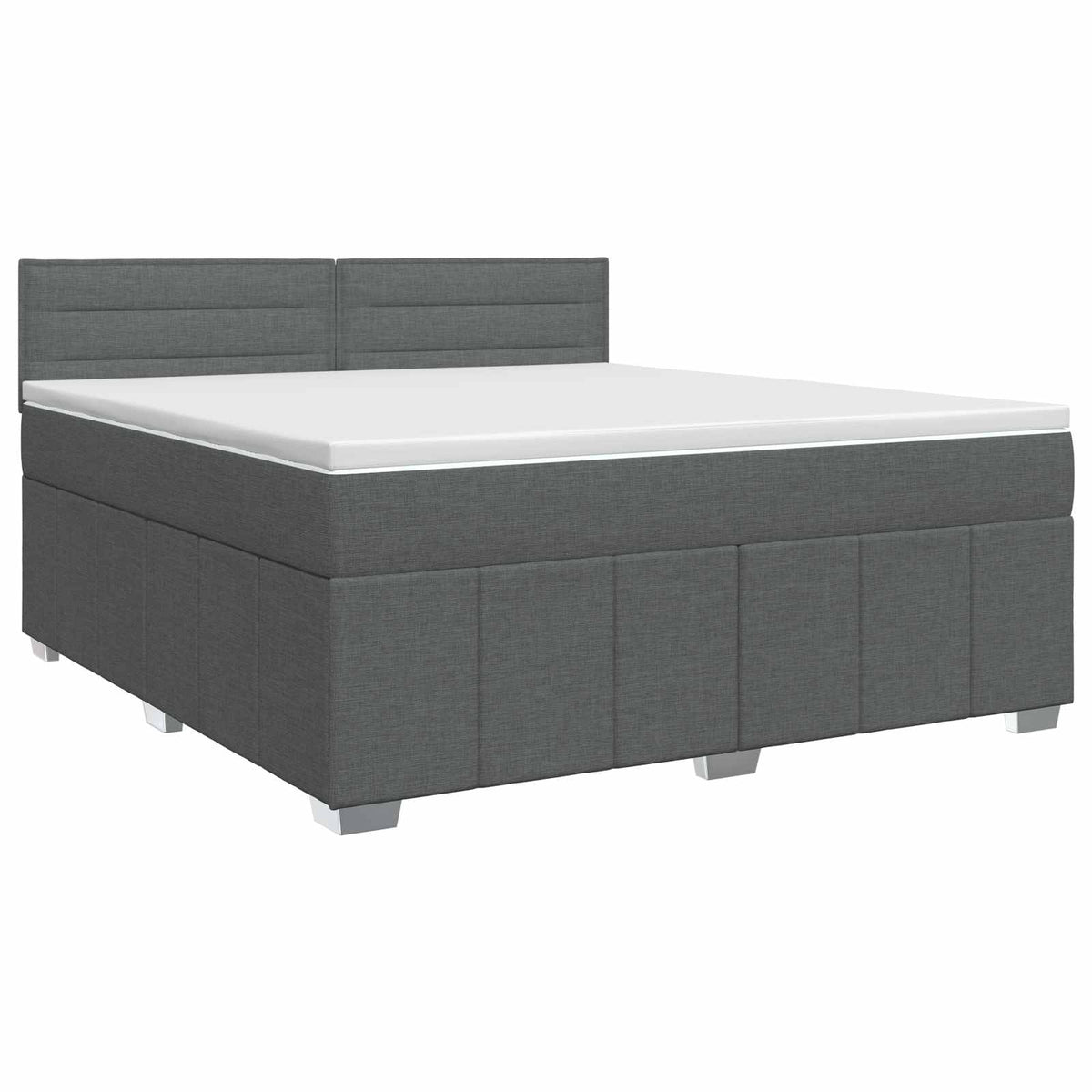 Lit boxspring avec matelas Gris foncé 160 x 200 cm Tissu