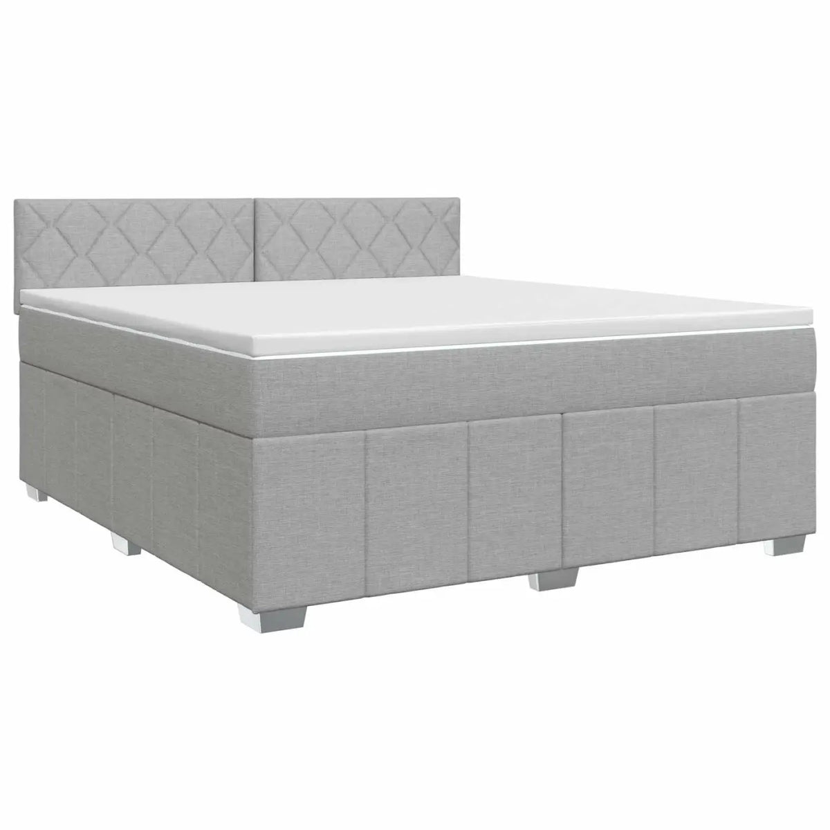 Lit boxspring avec matelas Gris clair 160 x 200 cm Tissu - XIOS
