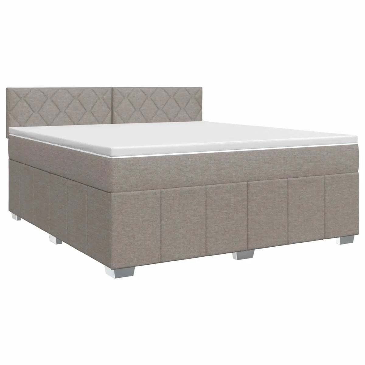 Lit boxspring avec matelas Taupe 160 x 200 cm Tissu - XIOS