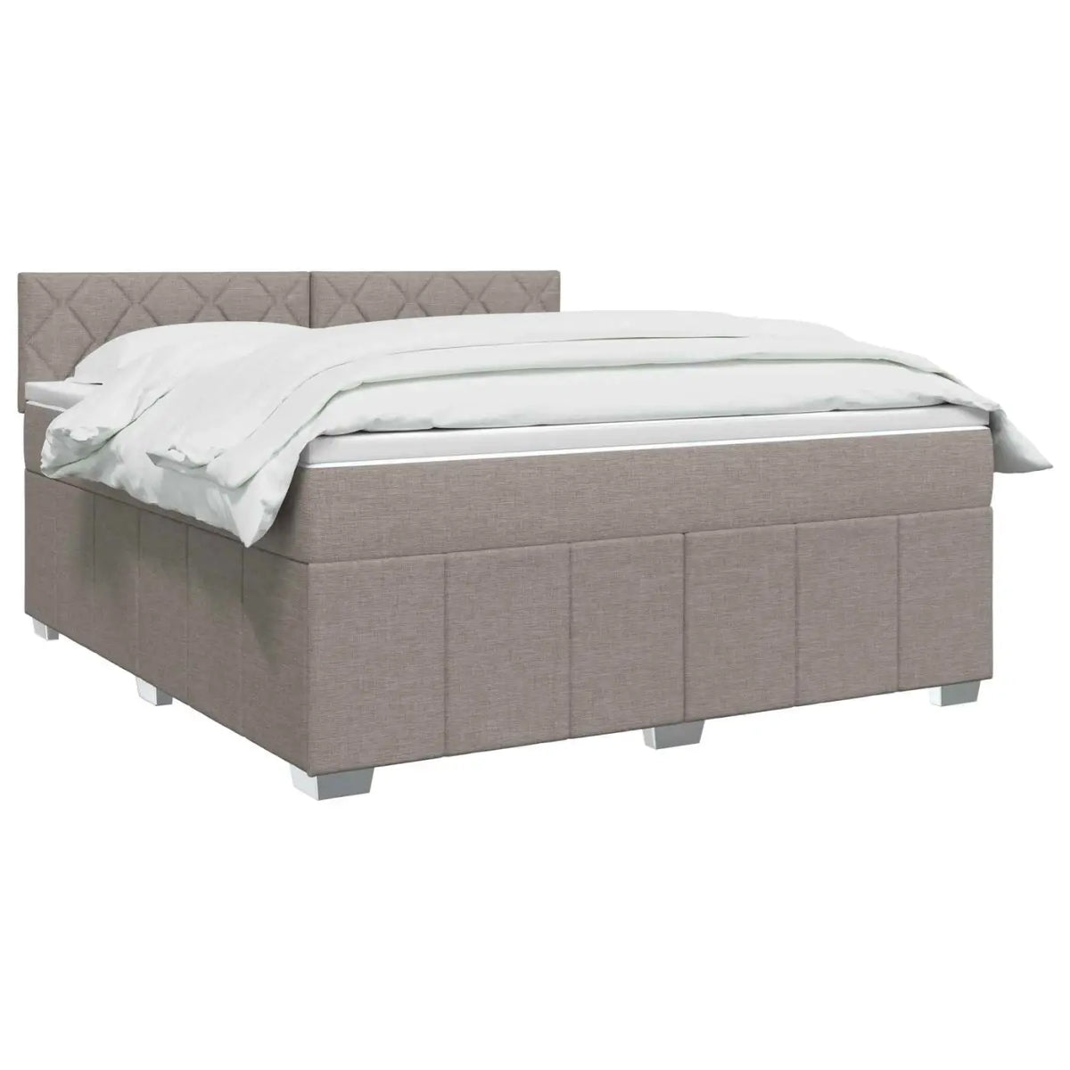 Lit boxspring avec matelas Taupe 160 x 200 cm Tissu - XIOS