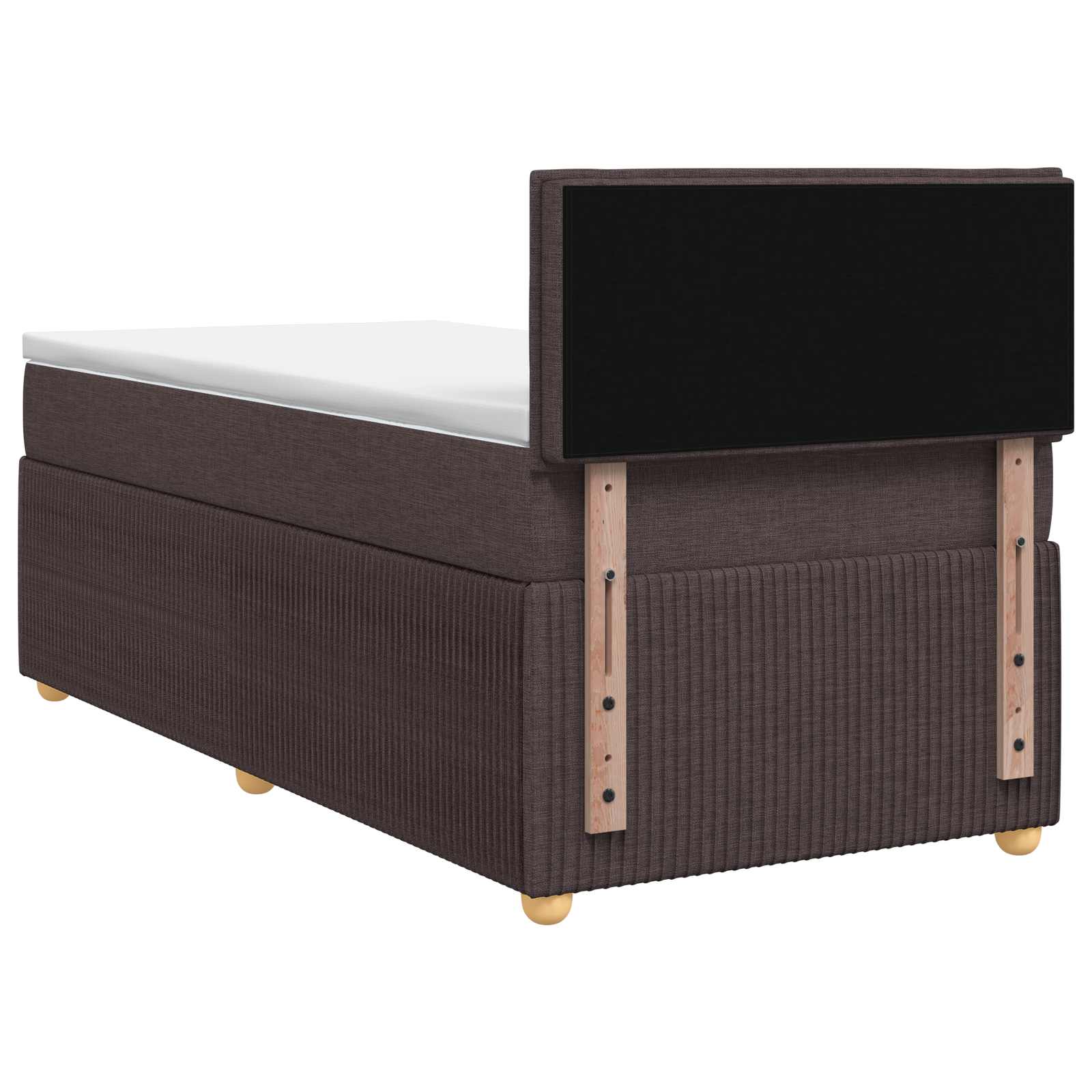 Lit boxspring avec matelas Marron foncé 80 x 200 cm Tissu - XIOS