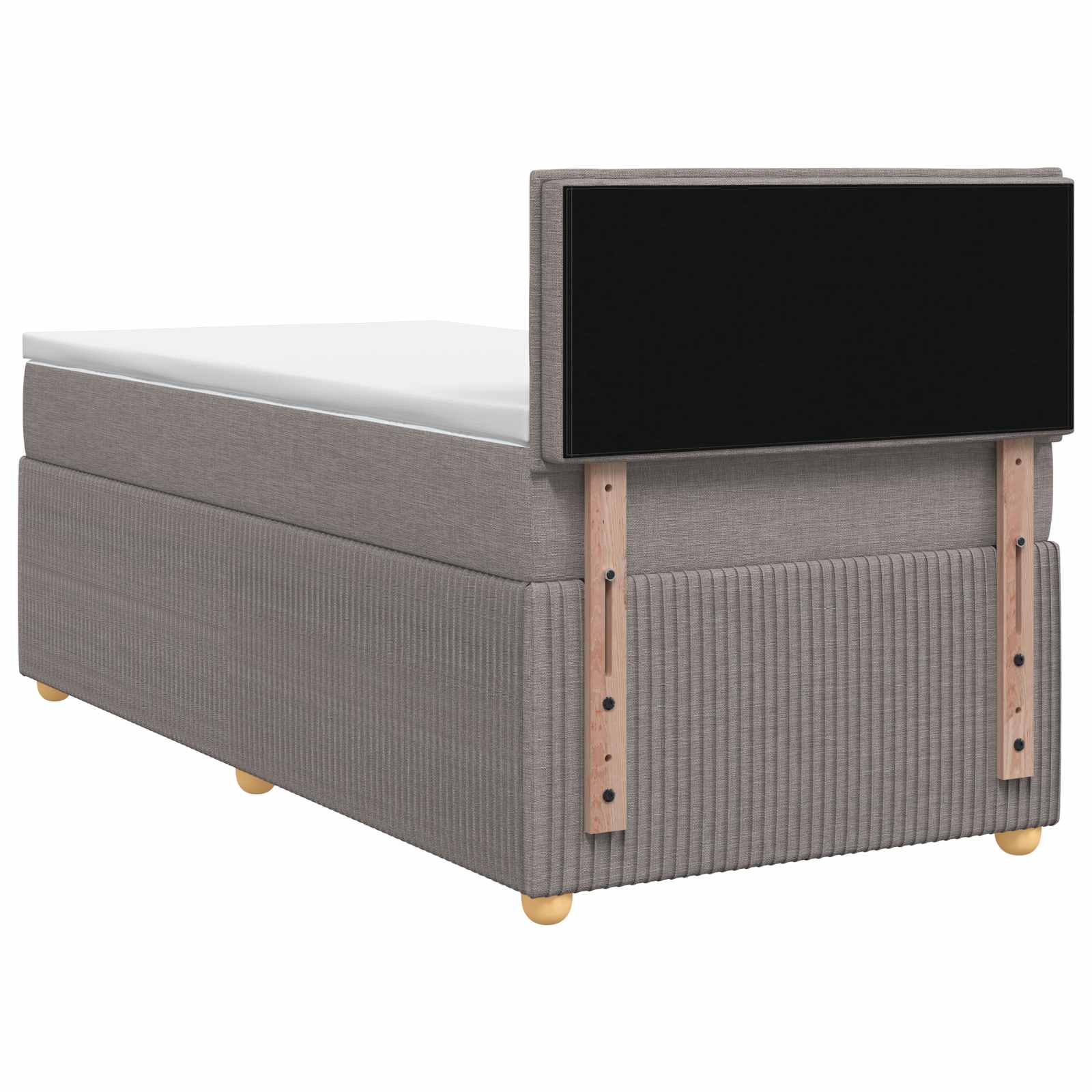 Lit boxspring avec matelas Taupe 80 x 200 cm Tissu