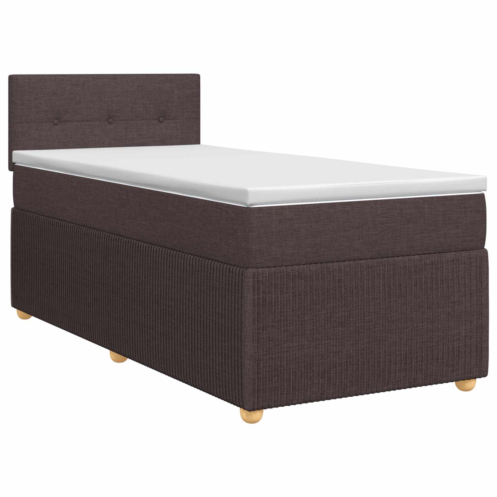 Lit boxspring avec matelas Marron foncé 80 x 200 cm Tissu