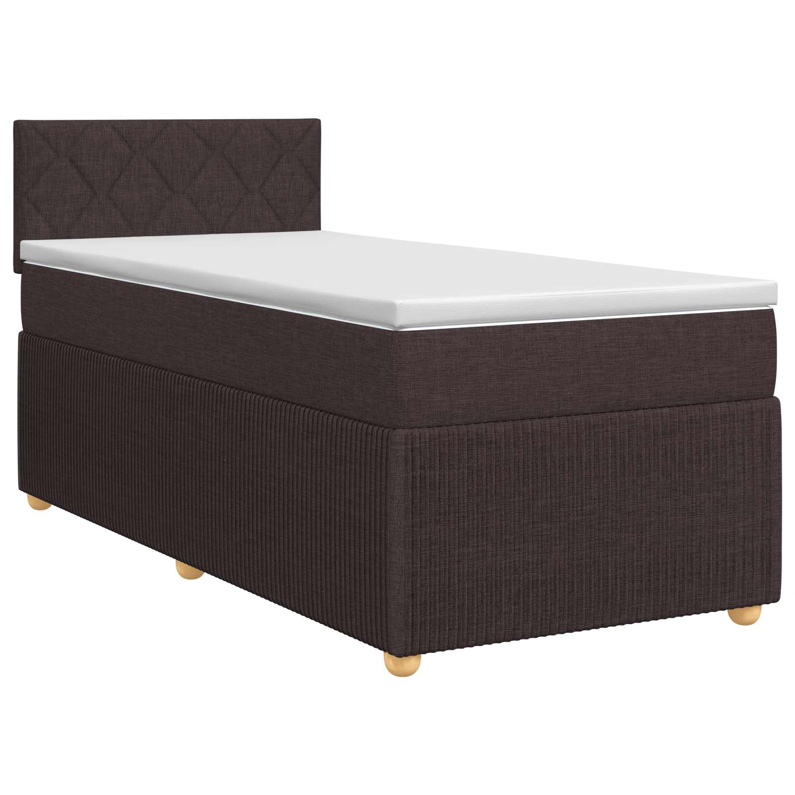 Lit boxspring avec matelas Marron foncé 80 x 200 cm Tissu - XIOS