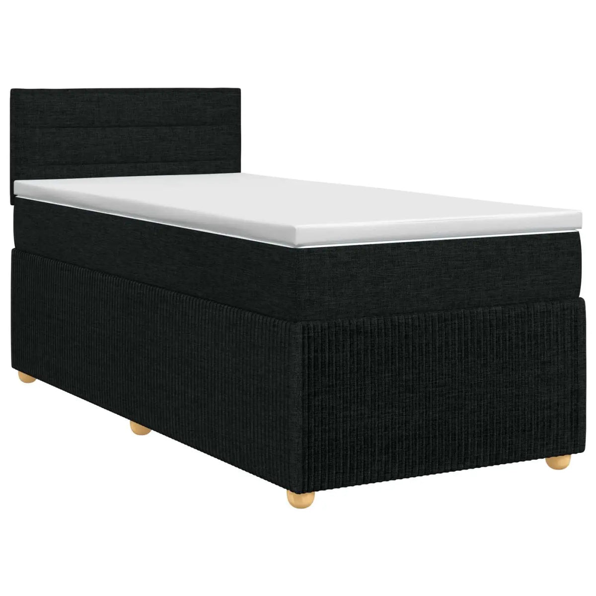 Lit boxspring avec matelas Noir 90 x 200 cm Tissu - XIOS