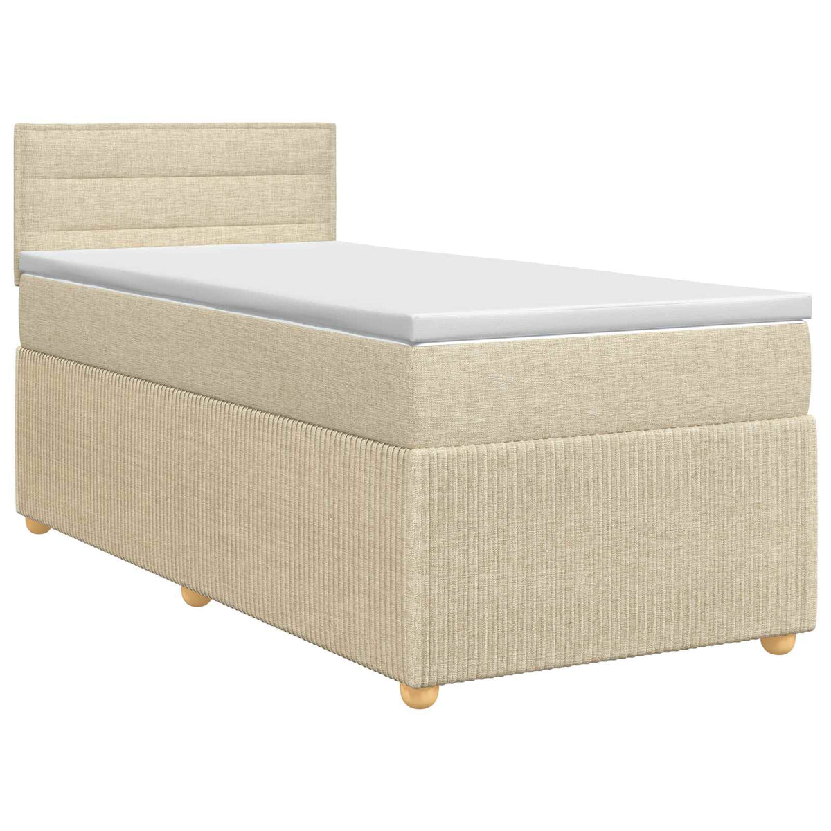 Lit boxspring avec matelas Crème 100 x 200 cm Tissu
