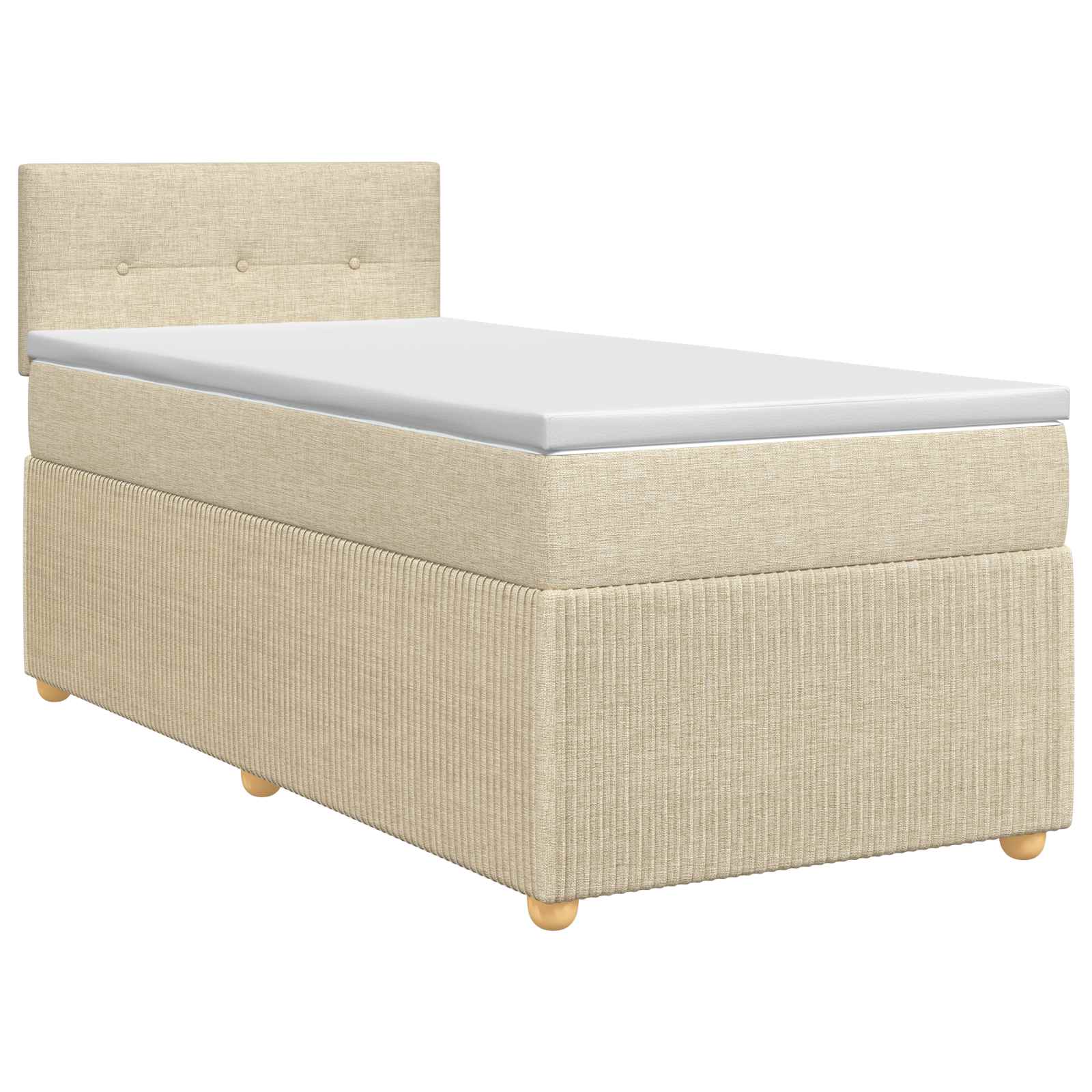 Lit boxspring avec matelas Crème 100 x 200 cm Tissu