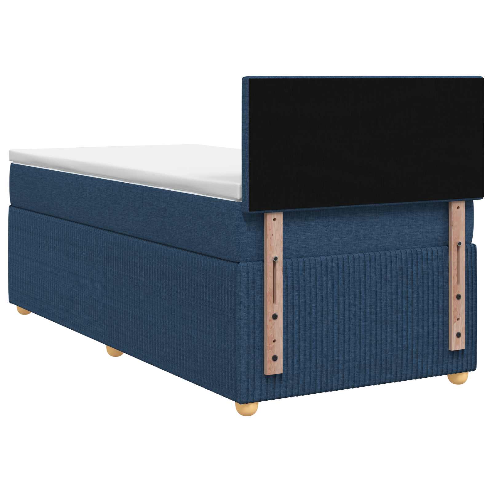 Lit boxspring avec matelas Bleu 100 x 200 cm Tissu