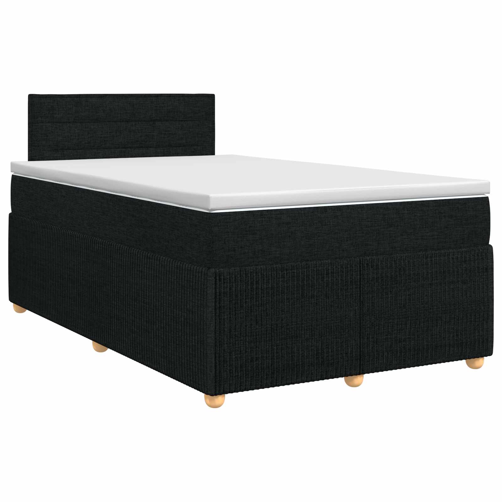 Lit boxspring avec matelas Noir 120 x 190 cm Tissu