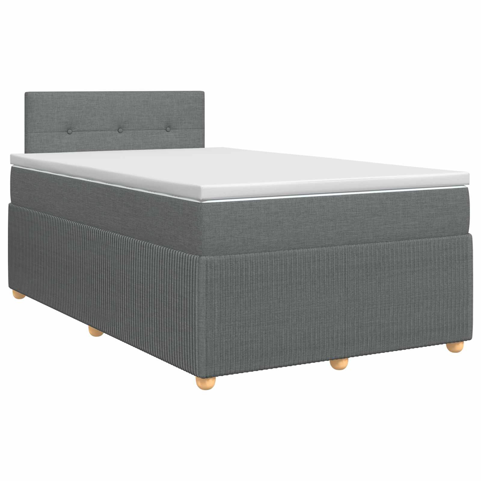 Lit boxspring avec matelas Gris foncé 120 x 190 cm Tissu