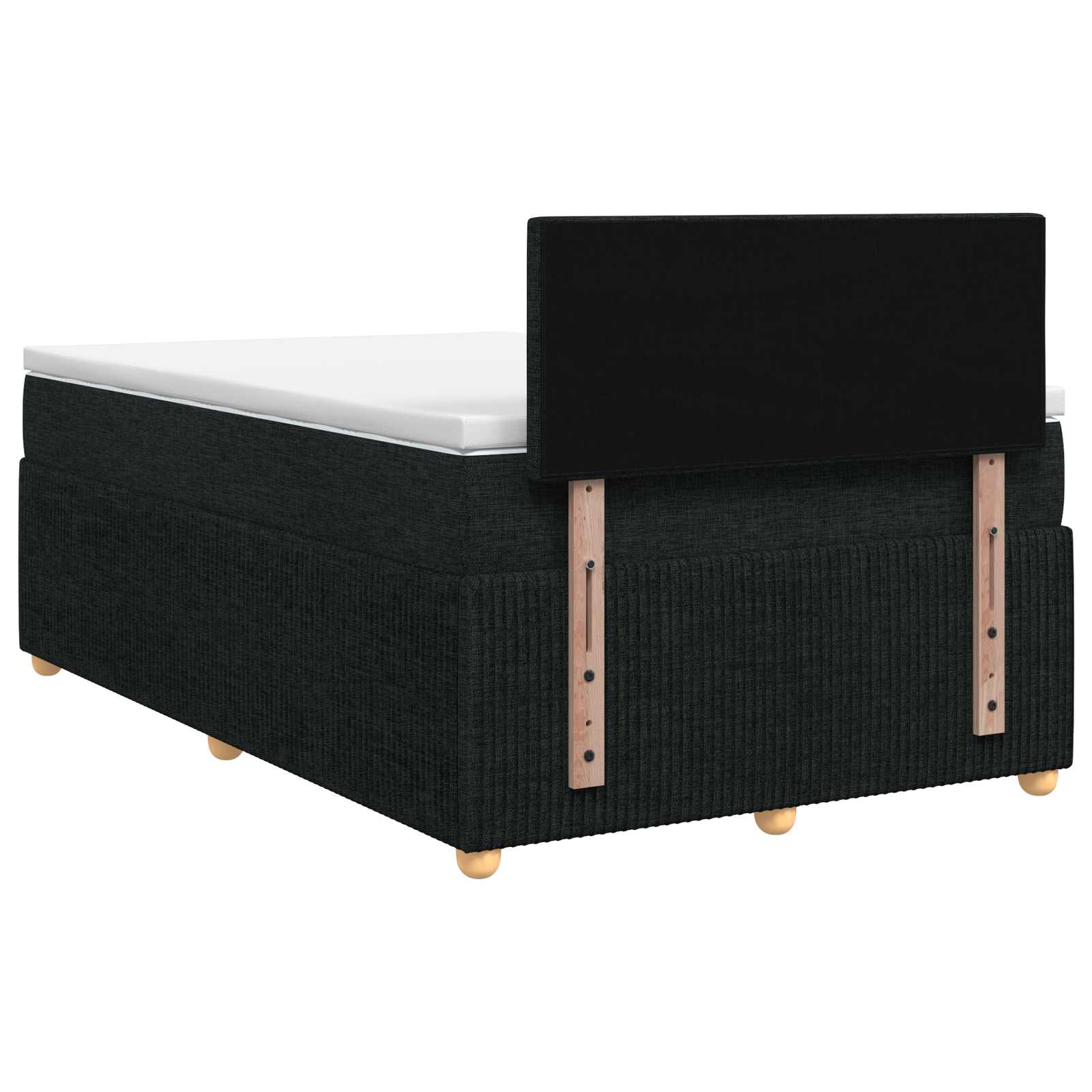 Lit boxspring avec matelas Noir 120 x 190 cm Tissu