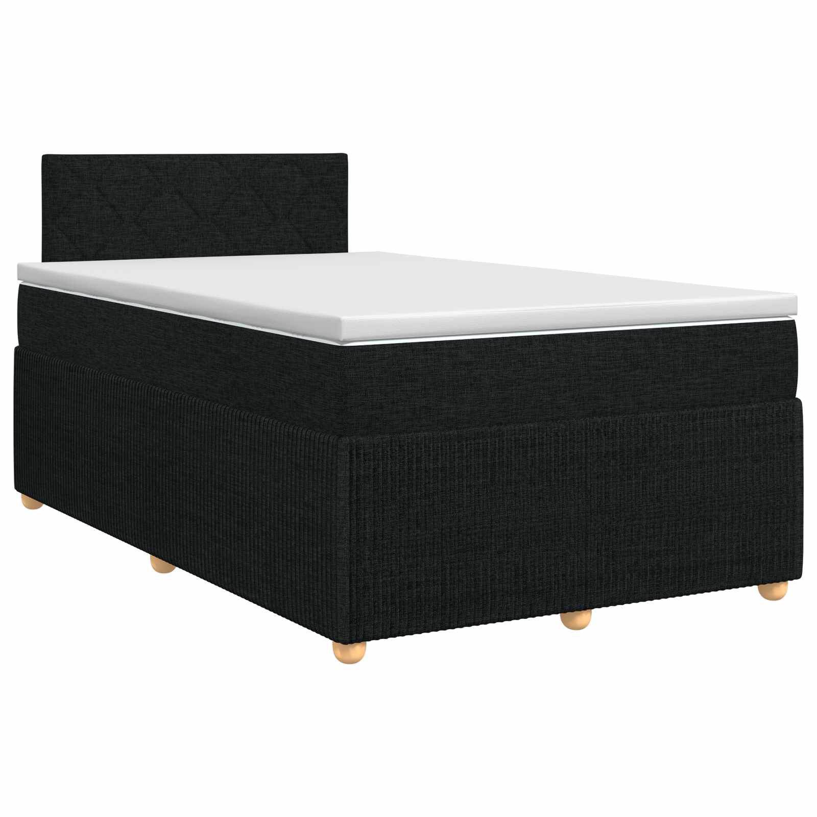Lit boxspring avec matelas Noir 120 x 190 cm Tissu