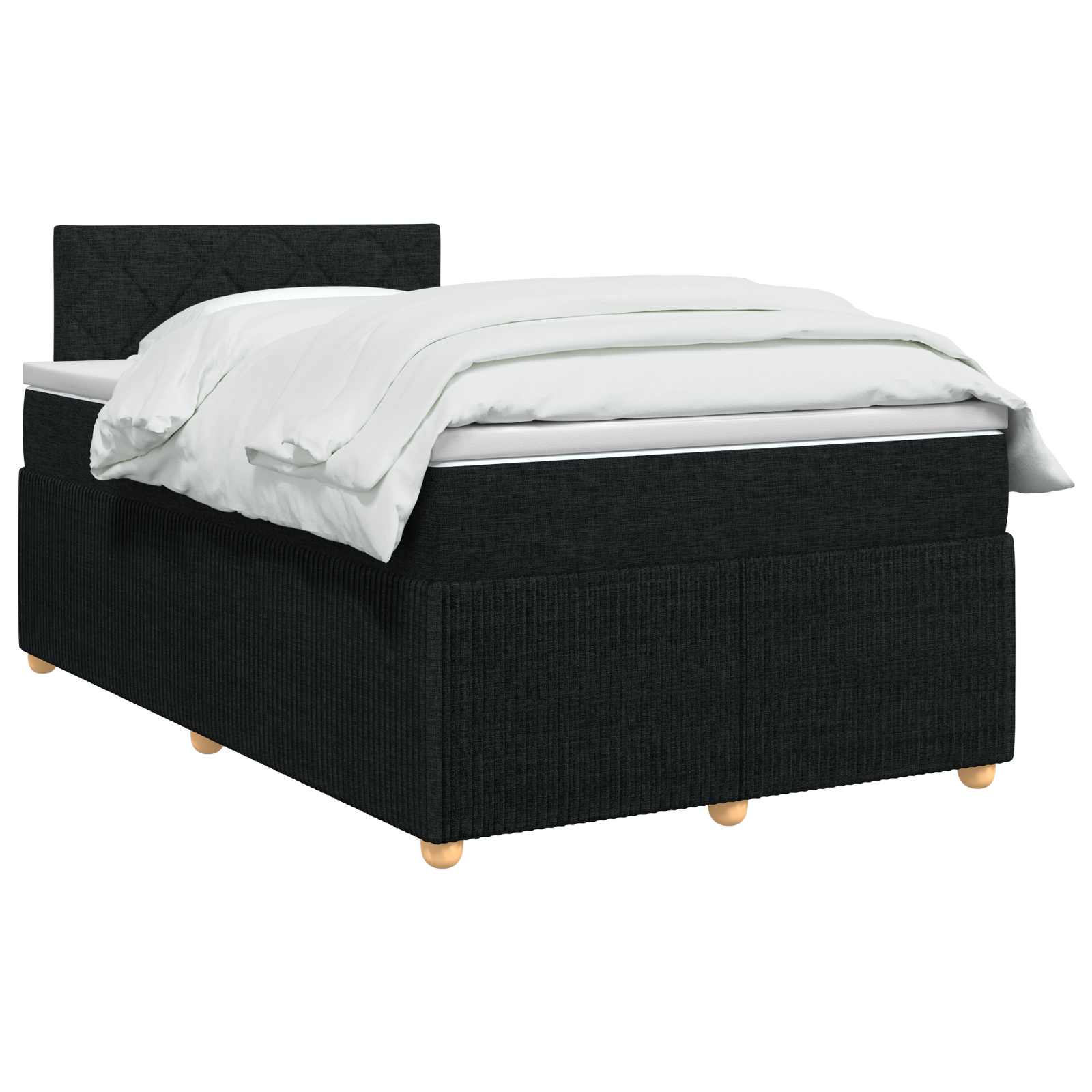 Lit boxspring avec matelas Noir 120 x 190 cm Tissu