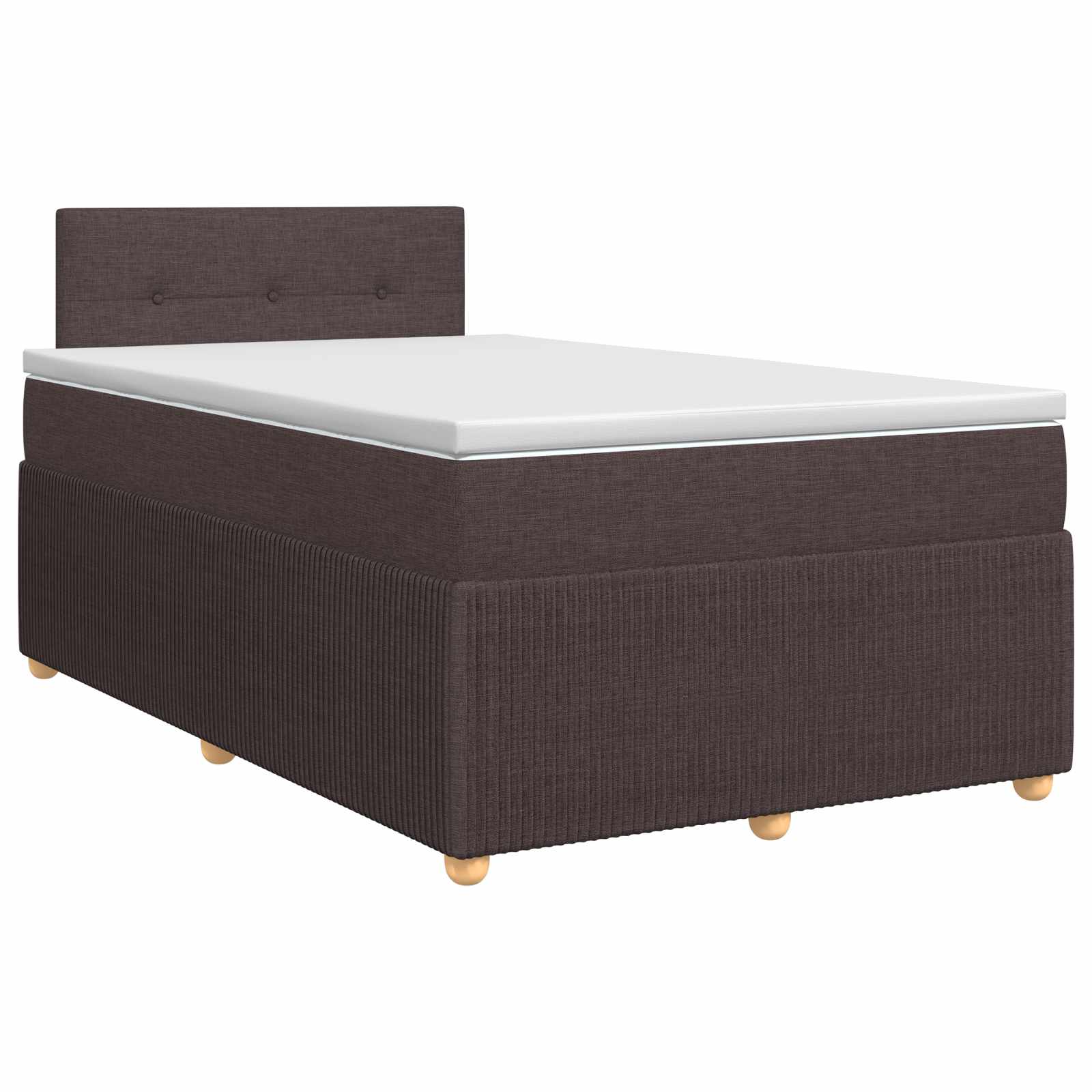 Lit boxspring avec matelas Marron foncé 120 x 200 cm Tissu - XIOS